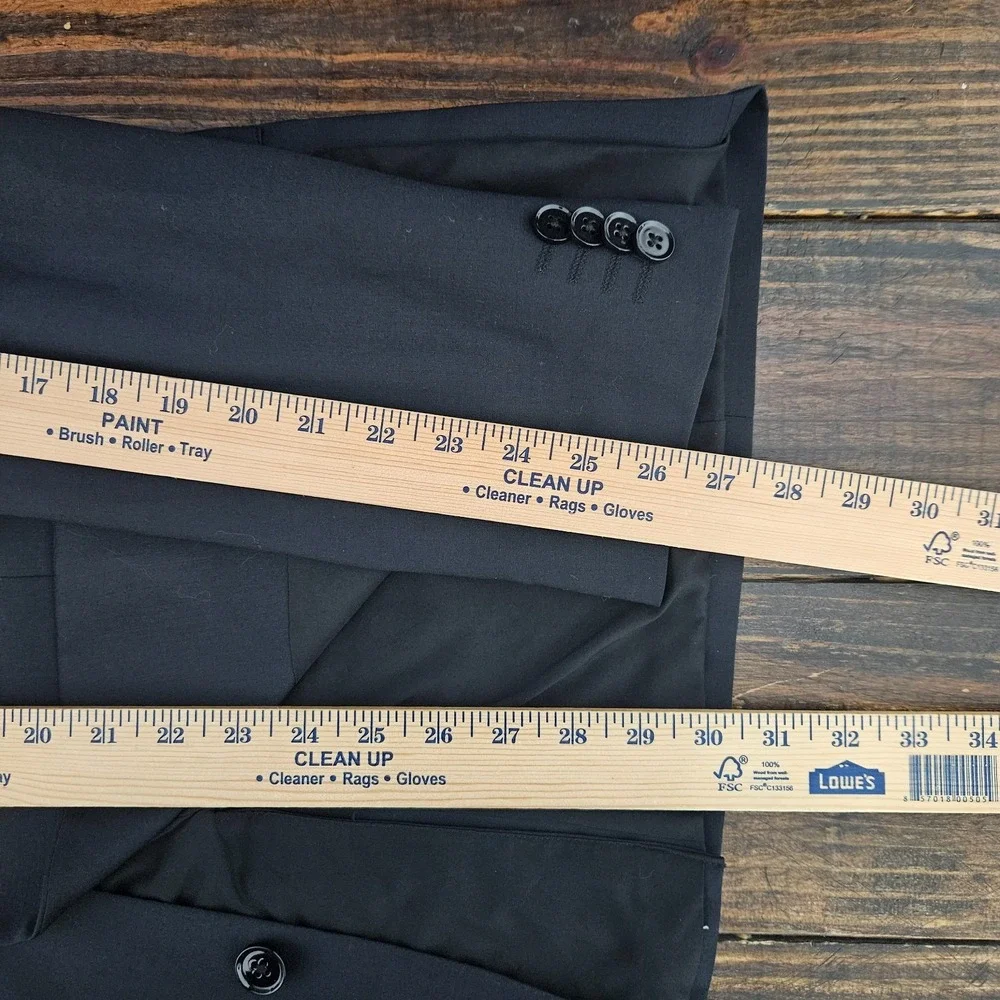 Express Men's Sport Coat Blazer Two Button Black Wool Spandex Extra Slim 44L‎